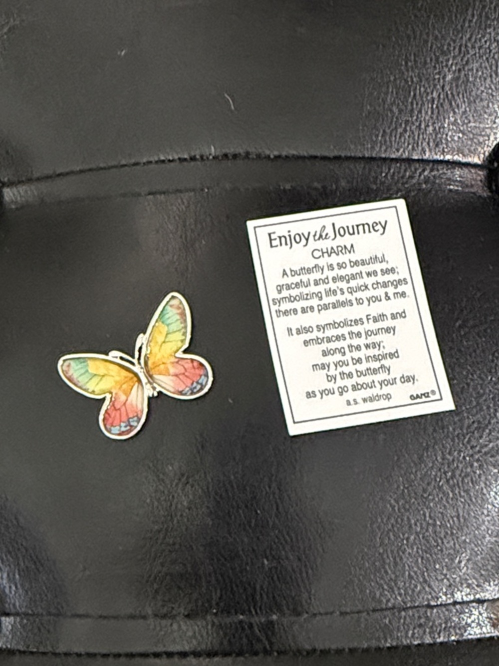 New Ganz Tiny Little Enjoy The Journey Yellow Butterfly Pocket Token Charm &Card